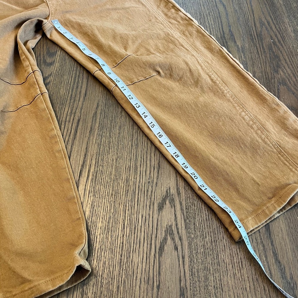 Flamingals Wide Leg Pants Cotton Twill Tobacco Brown High Rise XL Gorpcore - Picture 7 of 8